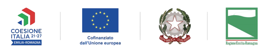 Loghi istituzionali evocano collaborazione e unità europea.